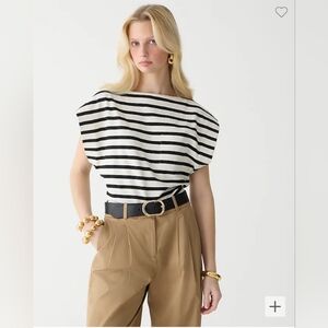 J.Crew Boatnwck Muscle T-Shirt In Stripe 100% Cotton| Women Size: L